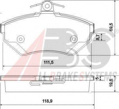 A.B.S. 37010 OE - Kit de plaquettes de frein, frein à disque cwaw.fr