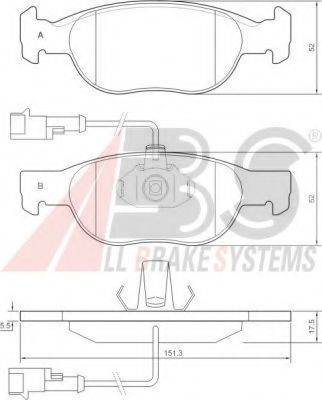 A.B.S. 37012 OE - Kit de plaquettes de frein, frein à disque cwaw.fr