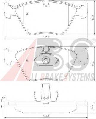 A.B.S. 37036 OE - Kit de plaquettes de frein, frein à disque cwaw.fr