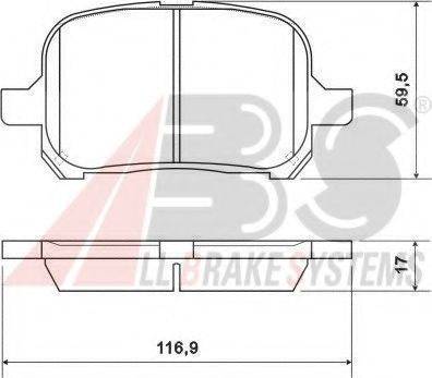 A.B.S. 37033 OE - Kit de plaquettes de frein, frein à disque cwaw.fr