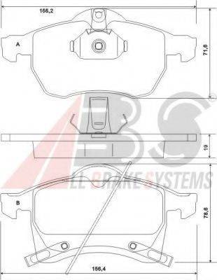 A.B.S. 37076 OE - Kit de plaquettes de frein, frein à disque cwaw.fr