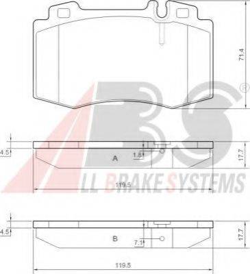 A.B.S. 37149 OE - Kit de plaquettes de frein, frein à disque cwaw.fr