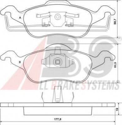 A.B.S. 37100 OE - Kit de plaquettes de frein, frein à disque cwaw.fr