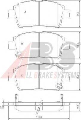 A.B.S. 37134 OE - Kit de plaquettes de frein, frein à disque cwaw.fr