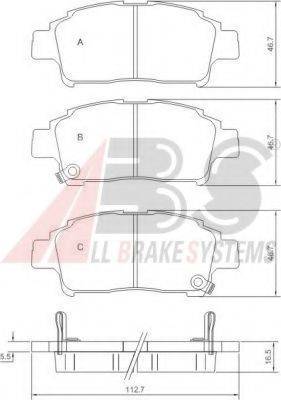 A.B.S. 37135 OE - Kit de plaquettes de frein, frein à disque cwaw.fr