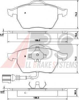 A.B.S. 37133 OE - Kit de plaquettes de frein, frein à disque cwaw.fr