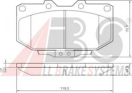 A.B.S. 37128 OE - Kit de plaquettes de frein, frein à disque cwaw.fr