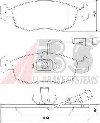 A.B.S. 37122 OE - Kit de plaquettes de frein, frein à disque cwaw.fr