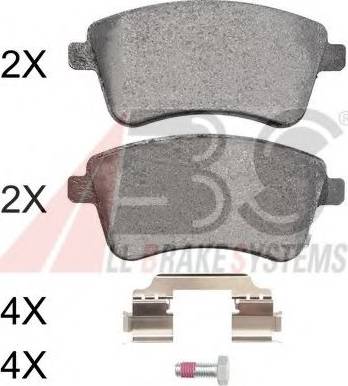 A.B.S. 37841 OE - Kit de plaquettes de frein, frein à disque cwaw.fr