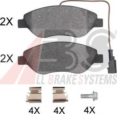 A.B.S. 37818 OE - Kit de plaquettes de frein, frein à disque cwaw.fr