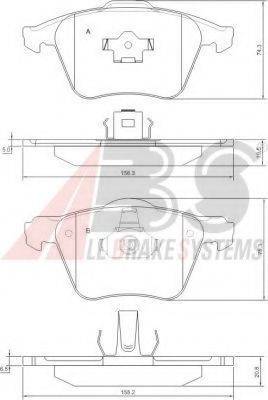 A.B.S. 37344 OE - Kit de plaquettes de frein, frein à disque cwaw.fr