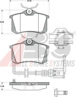 A.B.S. 37334 OE - Kit de plaquettes de frein, frein à disque cwaw.fr