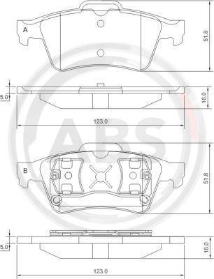 A.B.S. 37216 - Kit de plaquettes de frein, frein à disque cwaw.fr