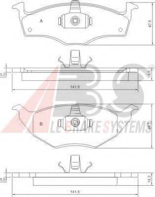 A.B.S. 37238 OE - Kit de plaquettes de frein, frein à disque cwaw.fr