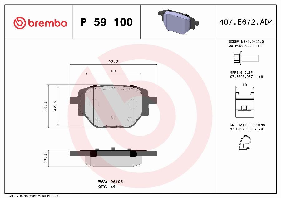 A.B.S. P 59 100 - Kit de plaquettes de frein, frein à disque cwaw.fr