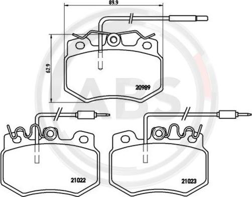 A.B.S. P61031 - Kit de plaquettes de frein, frein à disque cwaw.fr