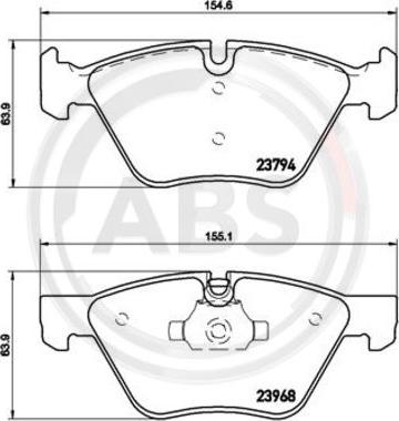 A.B.S. P06036 - Kit de plaquettes de frein, frein à disque cwaw.fr