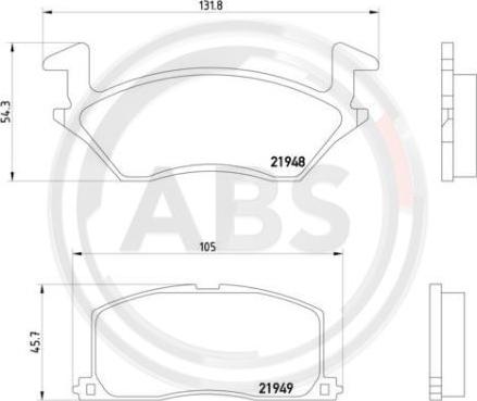 A.B.S. P83022 - Kit de plaquettes de frein, frein à disque cwaw.fr