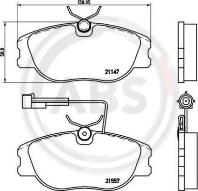 A.B.S. P23043 - Kit de plaquettes de frein, frein à disque cwaw.fr