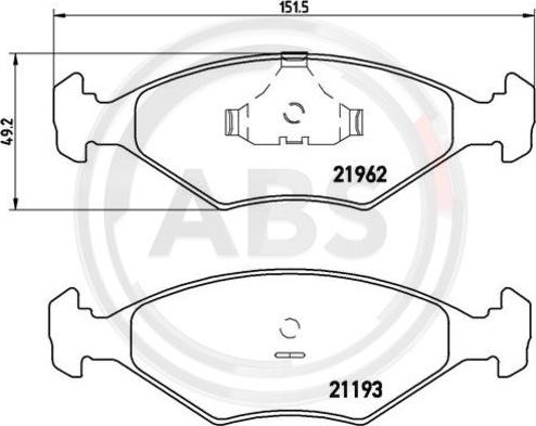 A.B.S. P23055 - Kit de plaquettes de frein, frein à disque cwaw.fr