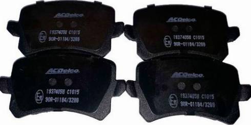 ACDelco 19374058 - Kit de plaquettes de frein, frein à disque cwaw.fr