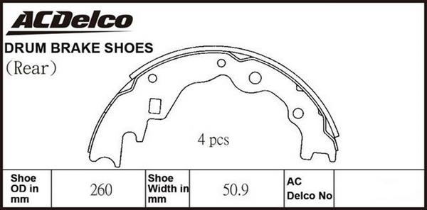 ACDelco ACBS1587 - Jeu de mâchoires de frein cwaw.fr