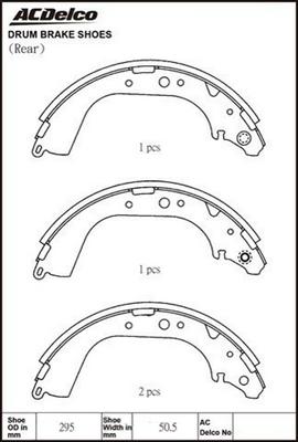 ACDelco ACBS1660 - Jeu de mâchoires de frein cwaw.fr