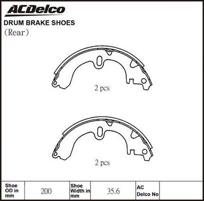 ACDelco ACBS1602 - Jeu de mâchoires de frein cwaw.fr