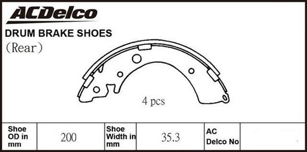 ACDelco ACBS1614 - Jeu de mâchoires de frein cwaw.fr