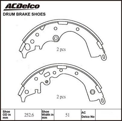 ACDelco ACBS1847 - Jeu de mâchoires de frein cwaw.fr