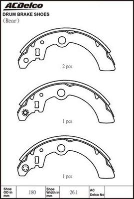 ACDelco ACBS1820 - Jeu de mâchoires de frein cwaw.fr