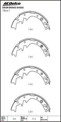 ACDelco ACBS1371 - Jeu de mâchoires de frein cwaw.fr