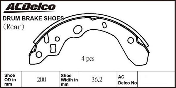 ACDelco ACBS1771 - Jeu de mâchoires de frein cwaw.fr