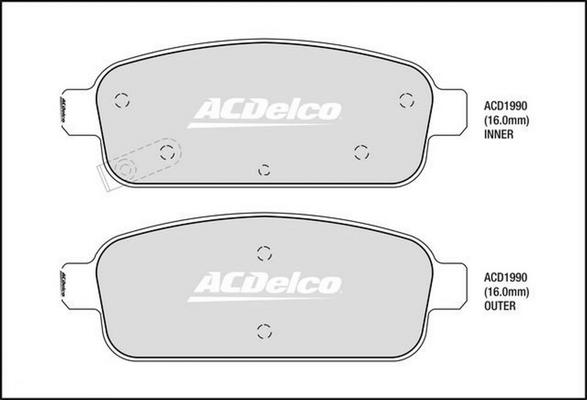 ACDelco ACD1990 - Kit de plaquettes de frein, frein à disque cwaw.fr