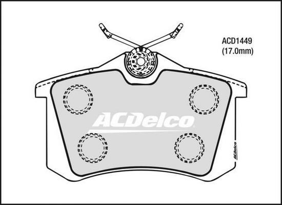 ACDelco ACD1449 - Kit de plaquettes de frein, frein à disque cwaw.fr