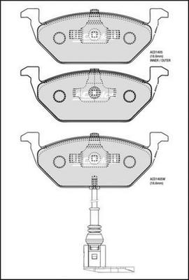 ACDelco ACD1405 - Kit de plaquettes de frein, frein à disque cwaw.fr