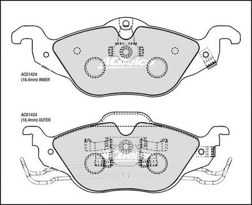 ACDelco ACD1424 - Kit de plaquettes de frein, frein à disque cwaw.fr