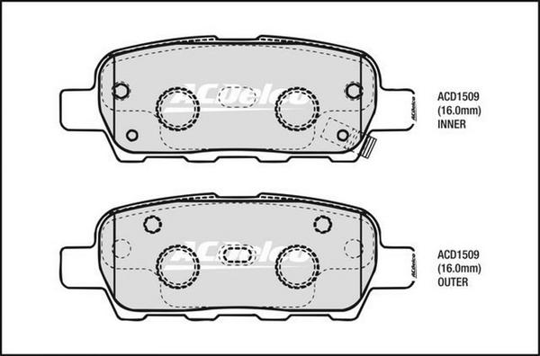 ACDelco ACD1509 - Kit de plaquettes de frein, frein à disque cwaw.fr