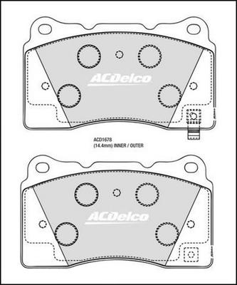 ACDelco ACD1678 - Kit de plaquettes de frein, frein à disque cwaw.fr