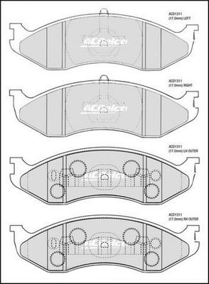 ACDelco ACD1311 - Kit de plaquettes de frein, frein à disque cwaw.fr