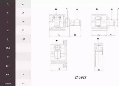 Acemark 213927 - Jeu de joints, arbre de transmission cwaw.fr