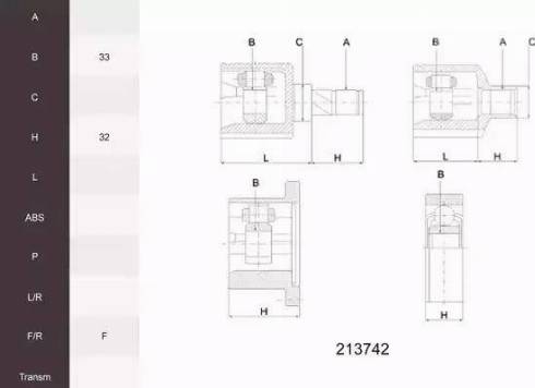 Acemark 213742 - Jeu de joints, arbre de transmission cwaw.fr