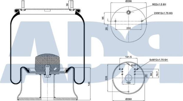 ADR 51511100 - Ressort pneumatique, suspension pneumatique cwaw.fr