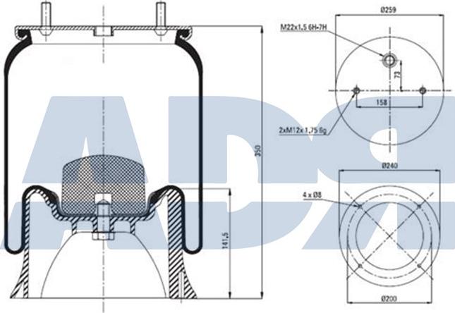 ADR 51399302 - Ressort pneumatique, suspension pneumatique cwaw.fr