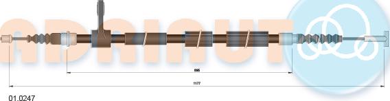Adriauto 01.0247 - Tirette à câble, frein de stationnement cwaw.fr