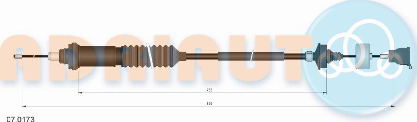 Adriauto 07.0173 - Tirette à câble, commande d'embrayage cwaw.fr
