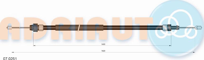 Adriauto 07.0251 - Tirette à câble, frein de stationnement cwaw.fr