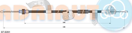 Adriauto 07.0281 - Tirette à câble, frein de stationnement cwaw.fr
