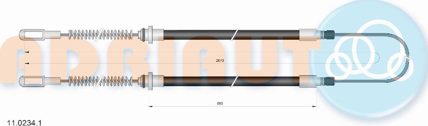 Adriauto 11.0234.1 - Tirette à câble, frein de stationnement cwaw.fr