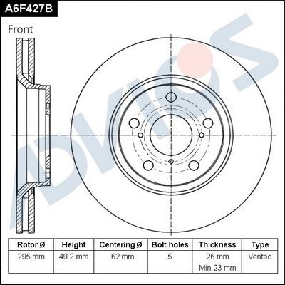 Advics A6F427B - Disque de frein cwaw.fr